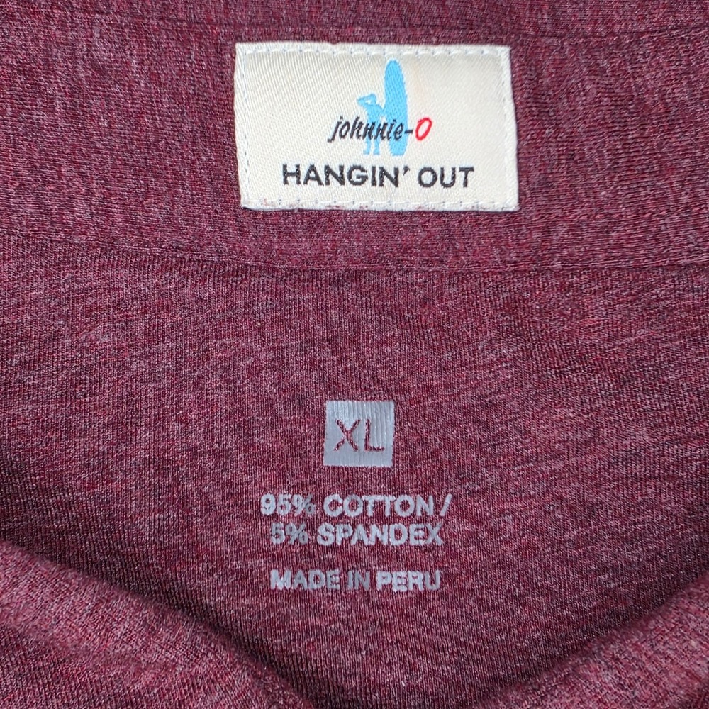 Johnnie-O Game Day Original Polo Shirt Mens XL Maroon Heather CMPO2150 - Picture 3 of 8